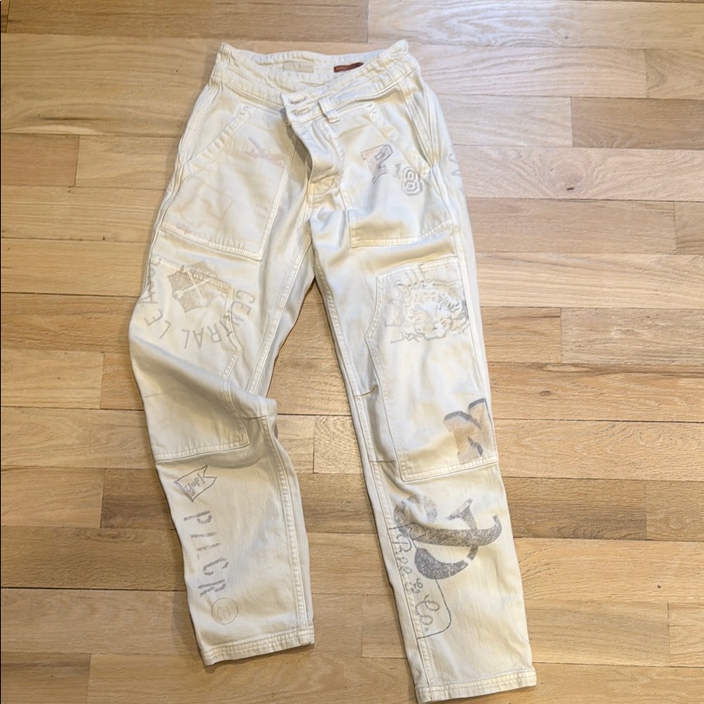 Stylish Cream Graphic Pants